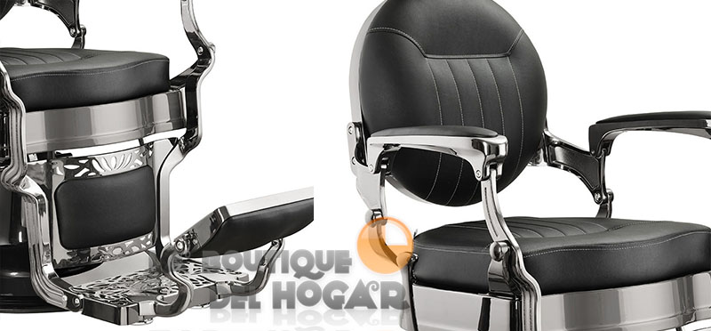 Sillón Clásico de Barbero hidráulico estilo Retro Vintage con reposapies integrado Modelo Caesar