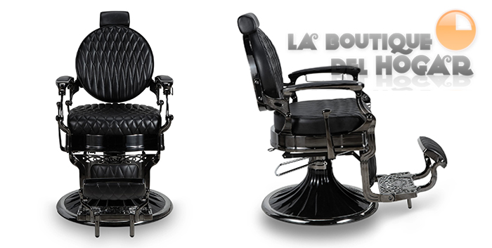Sillón Clásico de Barbero hidráulico estilo Retro Vintage con reposapies integrado Modelo Kirk BC