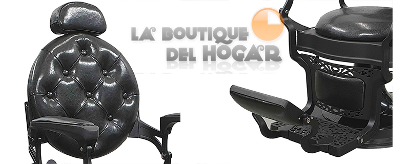 Sillón Clásico de Barbero hidráulico estilo Retro Vintage con reposapies integrado Modelo Perfido