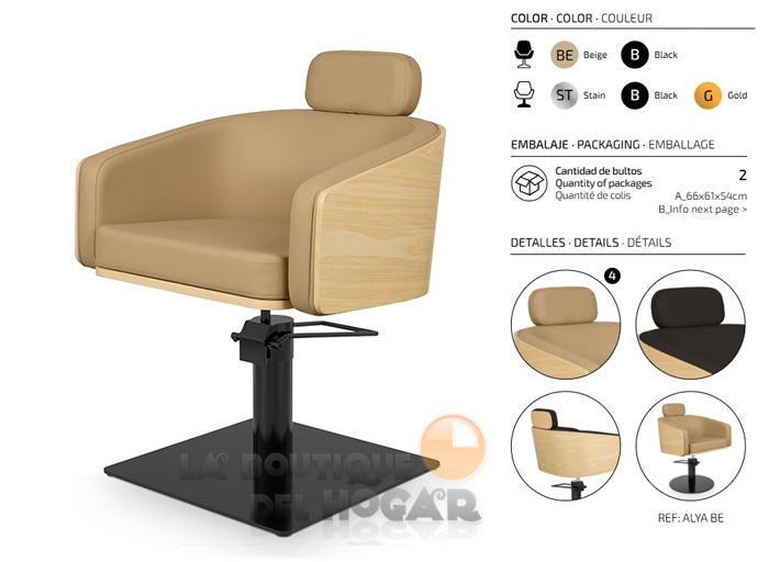 Sillón hidráulico de corte modelo Alya BE