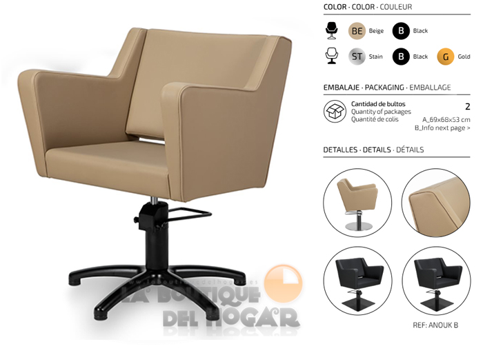 Sillón hidráulico de corte modelo Anouk BE