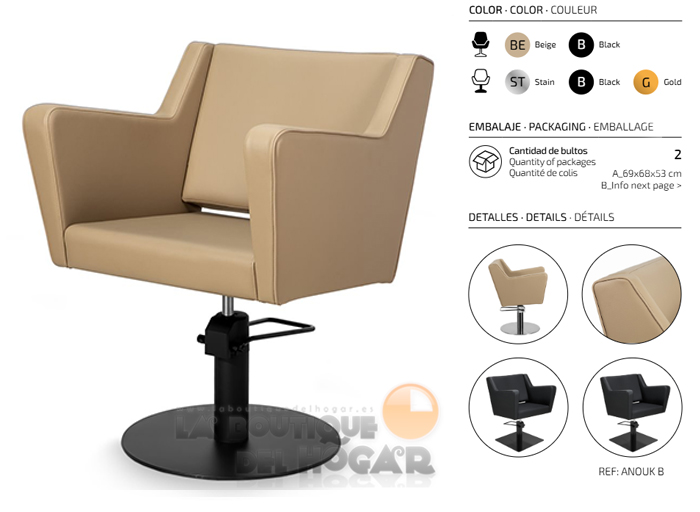 Sillón hidráulico de corte modelo Anouk BE