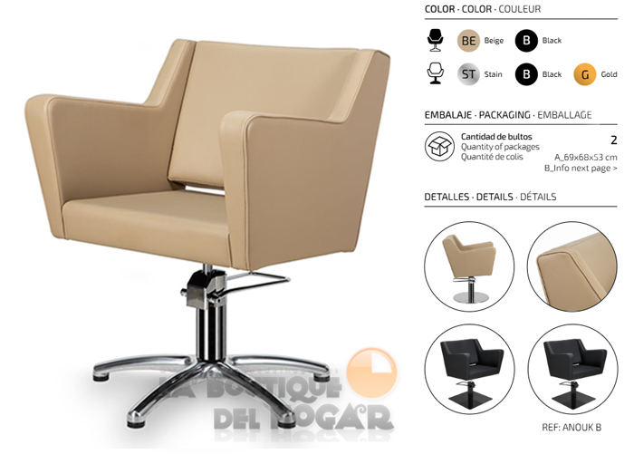 Sillón hidráulico de corte modelo Anouk BE