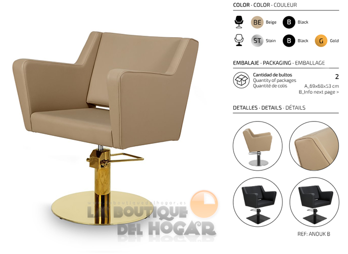 Sillón hidráulico de corte modelo Anouk BE
