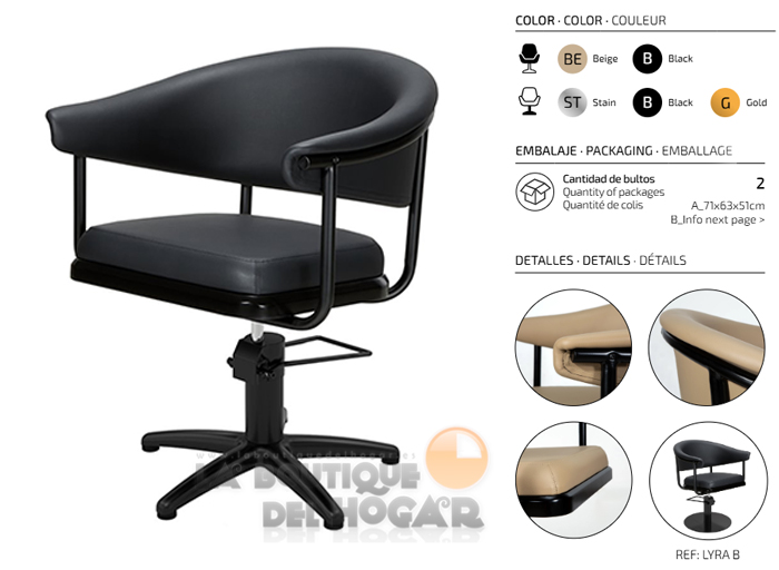 Sillón hidráulico de corte Vintage modelo Lyra B