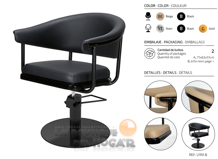 Sillón hidráulico de corte Vintage modelo Lyra B