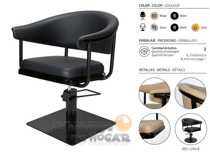 Sillón hidráulico de corte Vintage modelo Lyra B