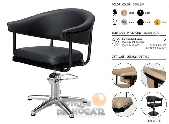 Sillón hidráulico de corte Vintage modelo Lyra B