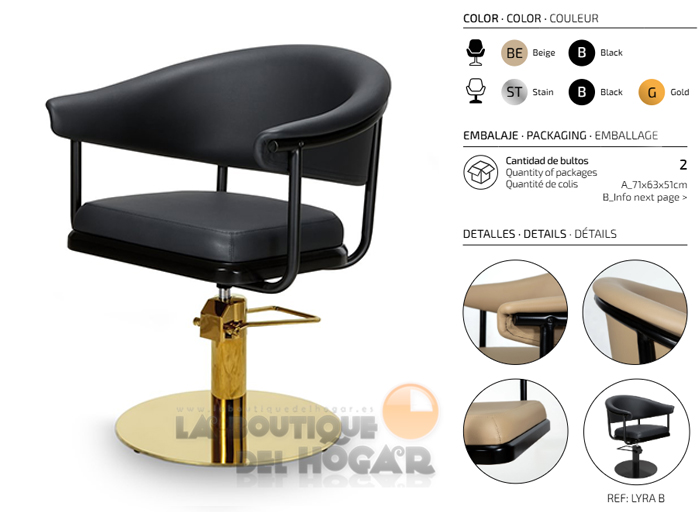 Sillón hidráulico de corte Vintage modelo Lyra B