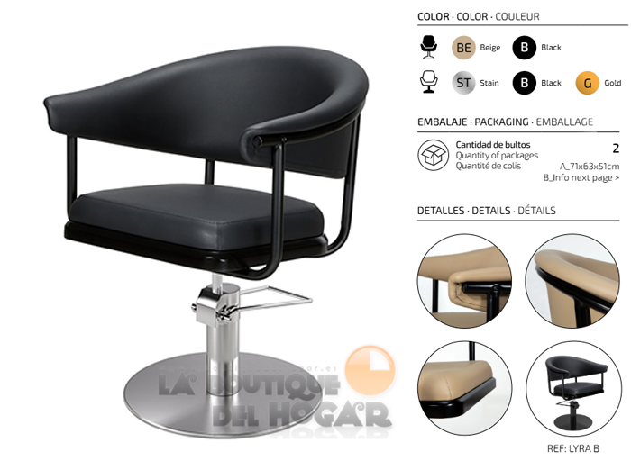 Sillón hidráulico de corte Vintage modelo Lyra B