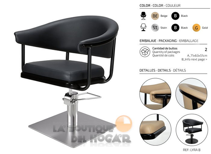 Sillón hidráulico de corte Vintage modelo Lyra B