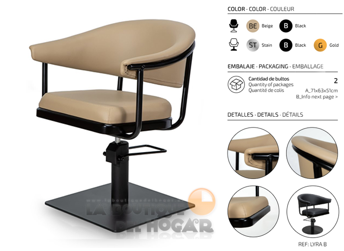 Sillón hidráulico de corte Vintage modelo Lyra BE