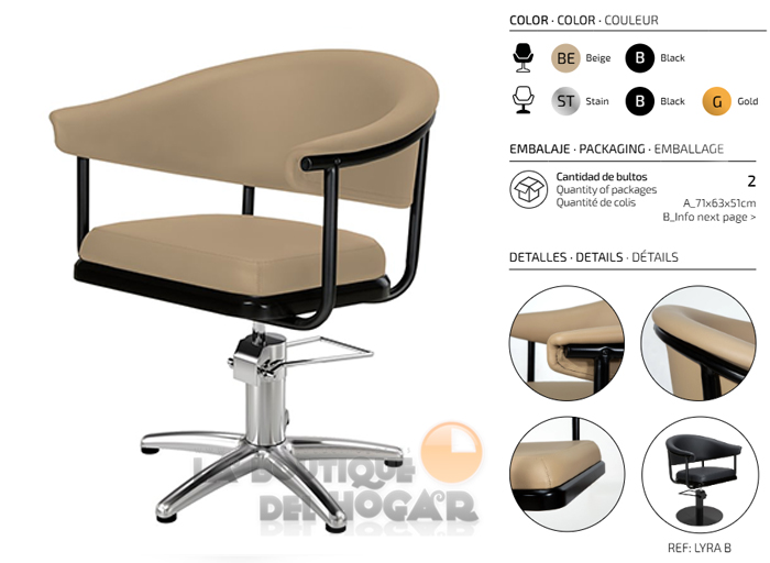Sillón hidráulico de corte Vintage modelo Lyra BE