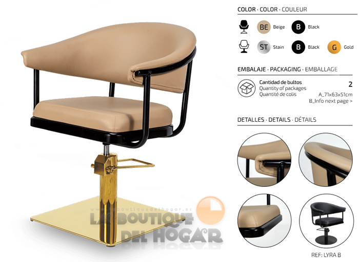 Sillón hidráulico de corte Vintage modelo Lyra BE