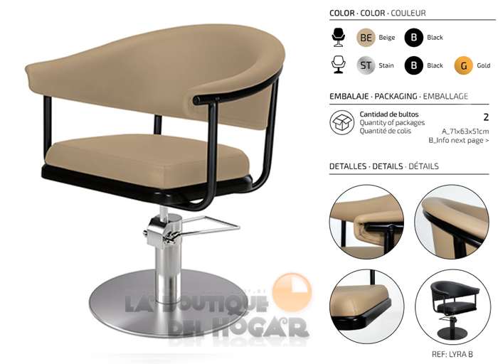 Sillón hidráulico de corte Vintage modelo Lyra BE