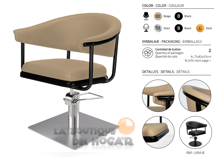 Sillón hidráulico de corte Vintage modelo Lyra BE