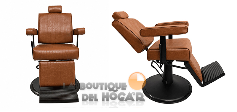 Sillón Barbero hidráulico reclinable y giratorio con reposabrazos Modelo Cut
