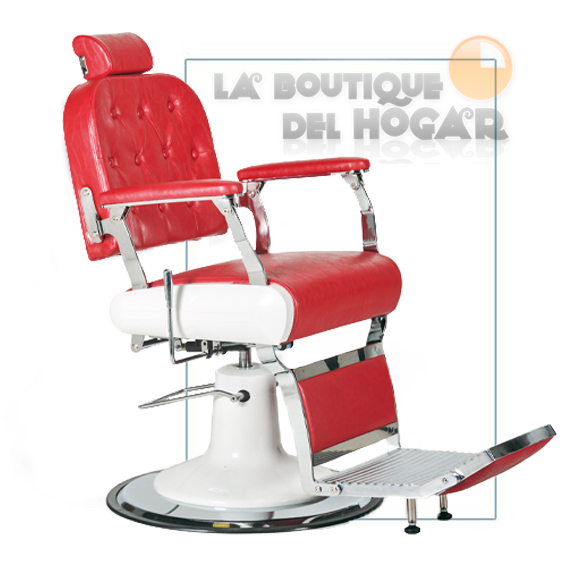 Sillón Clásico de Barbero hidráulico estilo Retro Vintage con reposapies integrado Modelo Floyd