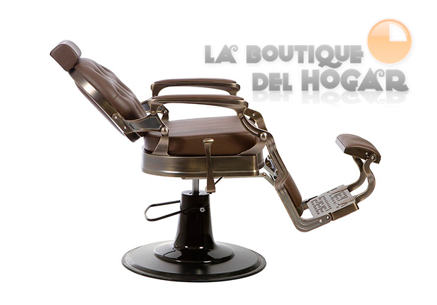 Sillón Clásico de Barbero hidráulico estilo Retro Vintage con reposapiés integrado Modelo Mae