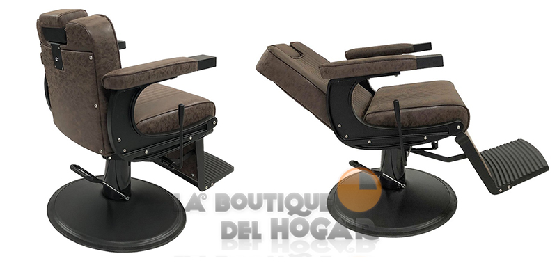 Sillón Barbero hidráulico reclinable y giratorio con reposabrazos Modelo Mamba