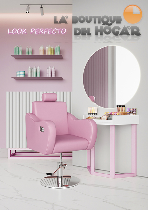 Sillón hidráulico de corte con costuras y reposabrazos Modelo Versa Marrón Wengal