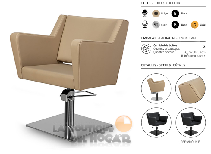 Sillón hidráulico de corte modelo Anouk BE