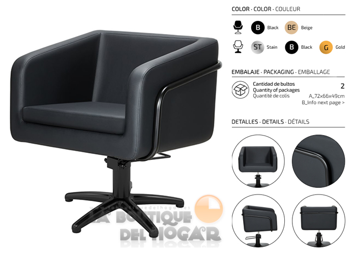Sillón hidráulico de corte Vintage modelo Egan B