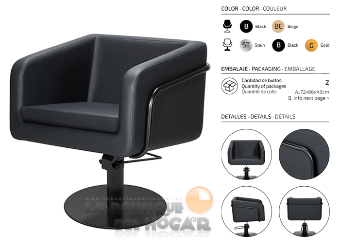 Sillón hidráulico de corte Vintage modelo Egan B