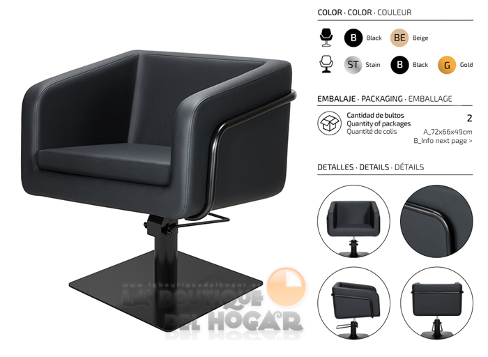 Sillón hidráulico de corte Vintage modelo Egan B