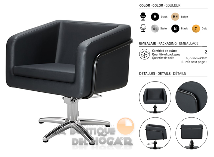 Sillón hidráulico de corte Vintage modelo Egan B