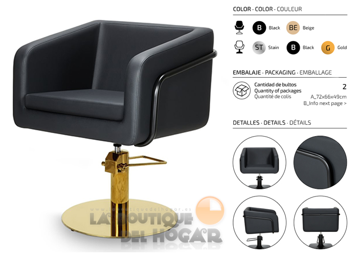 Sillón hidráulico de corte Vintage modelo Egan B