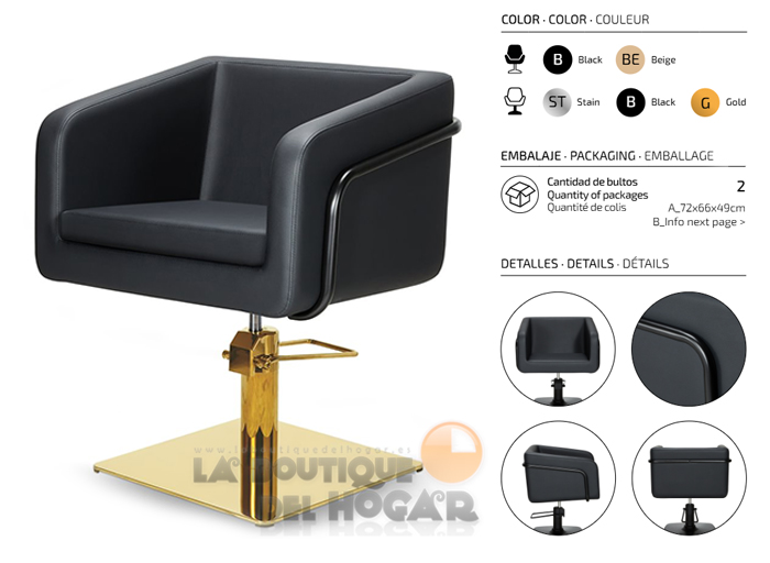 Sillón hidráulico de corte Vintage modelo Egan B