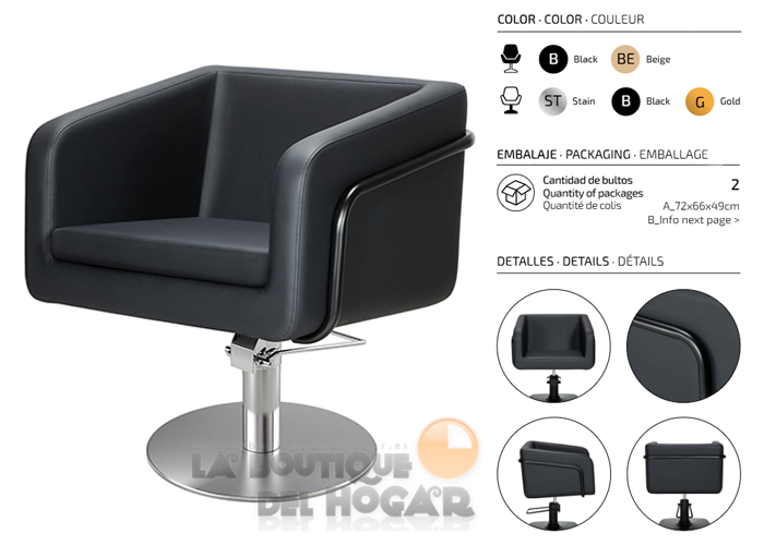 Sillón hidráulico de corte Vintage modelo Egan B