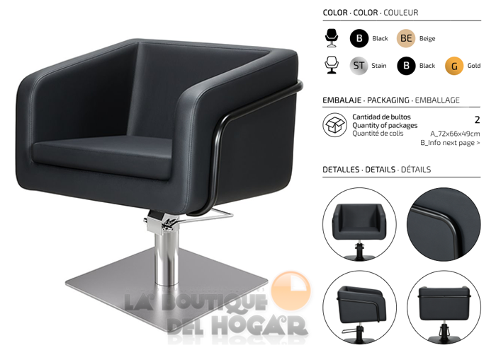 Sillón hidráulico de corte Vintage modelo Egan B