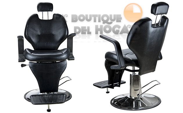 Sillón Barbero hidráulico reclinable con reposapiés fijo Modelo Tonsur