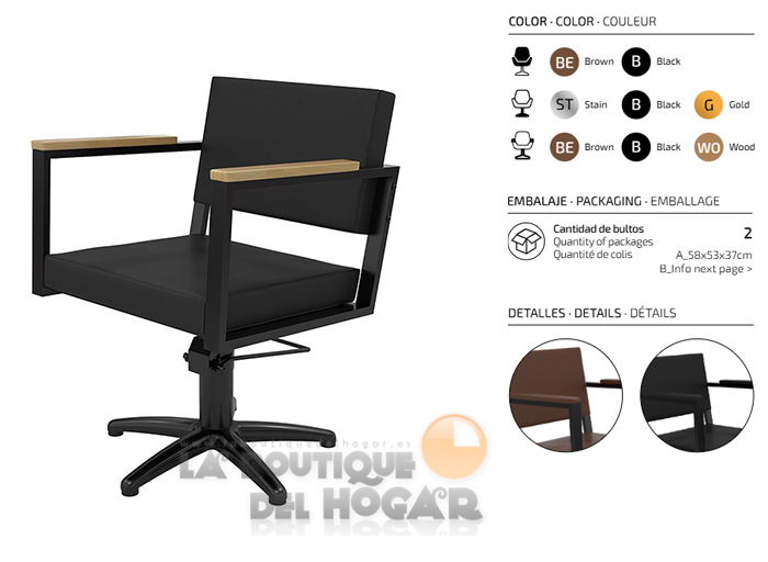 Sillón hidráulico de corte Vintage modelo Ocean B