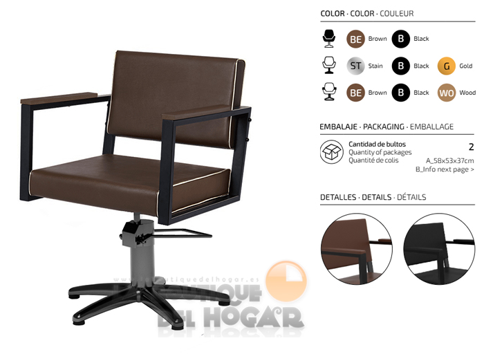 Sillón hidráulico de corte Vintage modelo Ocean BR