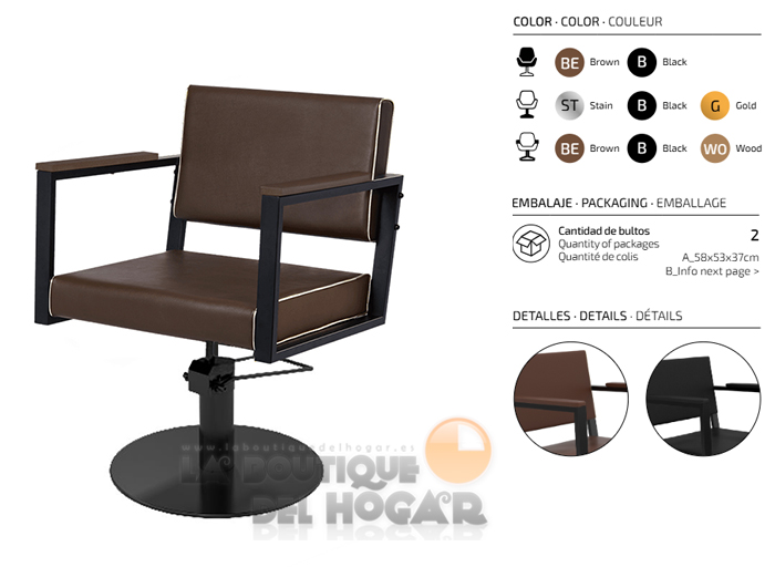 Sillón hidráulico de corte Vintage modelo Ocean BR