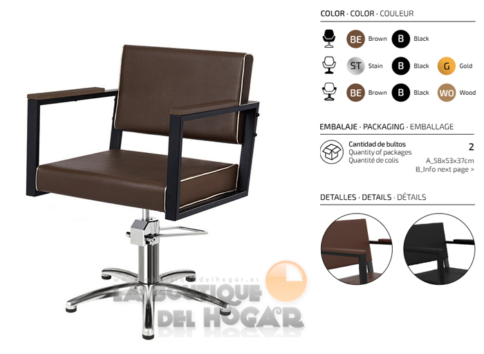 Sillón hidráulico de corte Vintage modelo Ocean BR