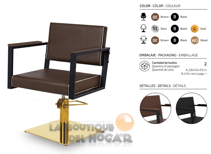 Sillón hidráulico de corte Vintage modelo Ocean BR