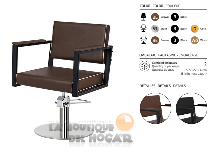 Sillón hidráulico de corte Vintage modelo Ocean BR