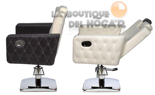 Sillón hidráulico de corte con costuras y reposabrazos Modelo Versa Marrón Wengal