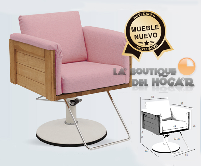 Sillón de Peluquería hidráulico con reposapiés metálico Modelo Pink Frida