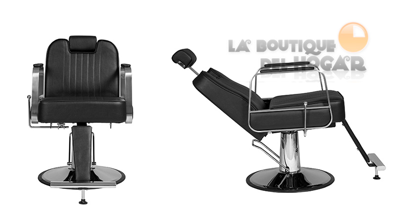 Sillón Barbero hidráulico reclinable con reposapiés fijo Modelo Layer