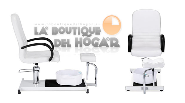 Sillón de Pedicura giratorio con bañera de pies y reposapiés Modelo Anita