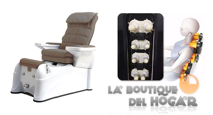 Sillón de Pedicura SPA tapizado en PU con Masaje Shiatsu, Hidromasaje y Cromoterapia LED Modelo Ease