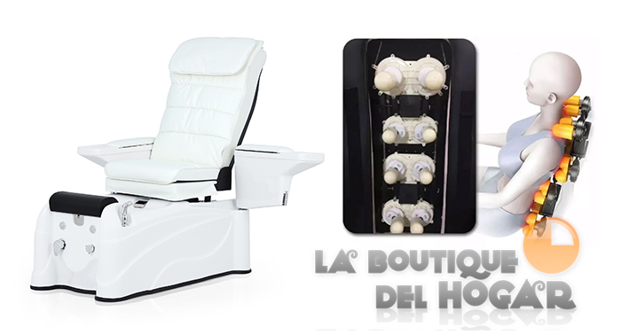 Sillón de Pedicura SPA tapizado en PU con Masaje Shiatsu, Hidromasaje y Cromoterapia LED Modelo Ease