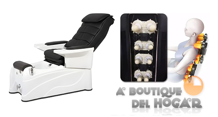Sillón de Pedicura SPA tapizado en PU con Masaje Shiatsu, Hidromasaje y Cromoterapia LED Modelo Ease