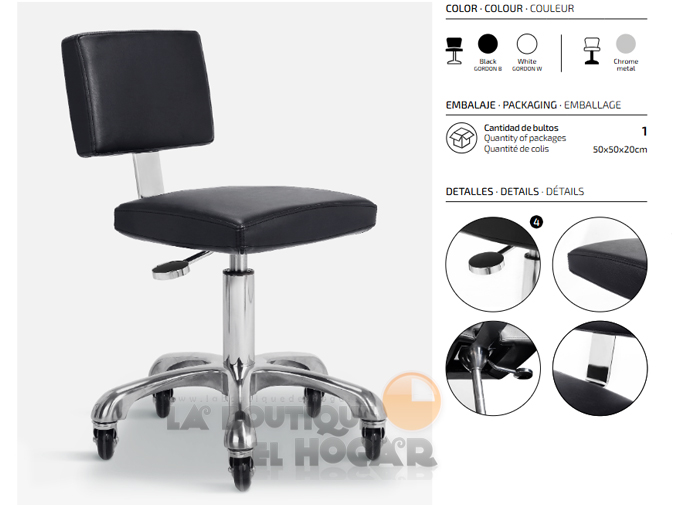 Taburete con respaldo Modelo Gordon