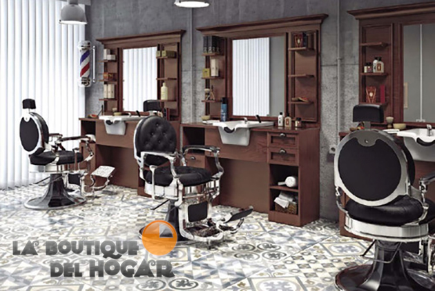 Tocador de Peluquería estilo Moderno con espejo Modelo Poppy Black